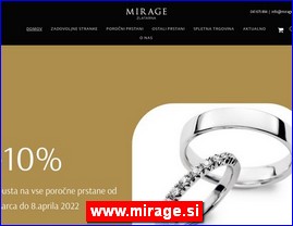 Zlatare, zlato, zlatarstvo, nakit, satovi, www.mirage.si